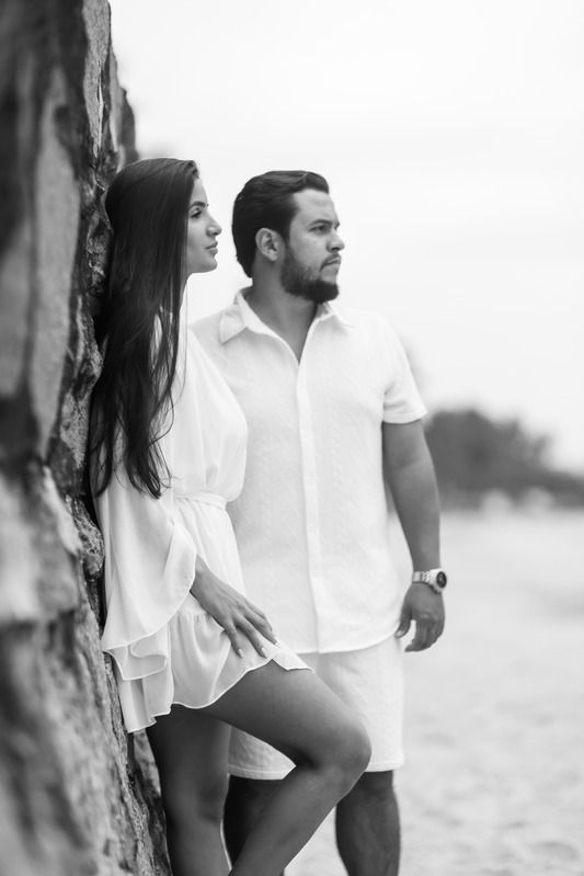 Retrato do casal em preto e branco